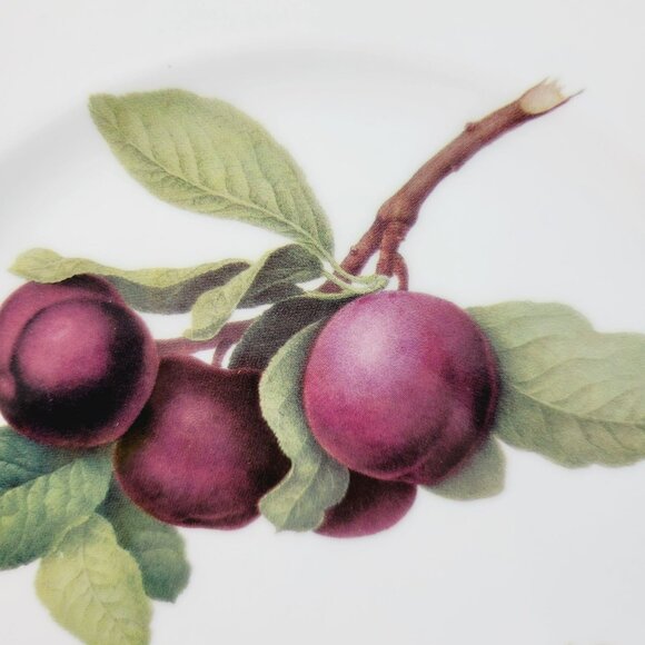 Vintage Hookers Fruit Plumb SALAD Plate Set Rosina Queens England Botanical Dish - Picture 4 of 10